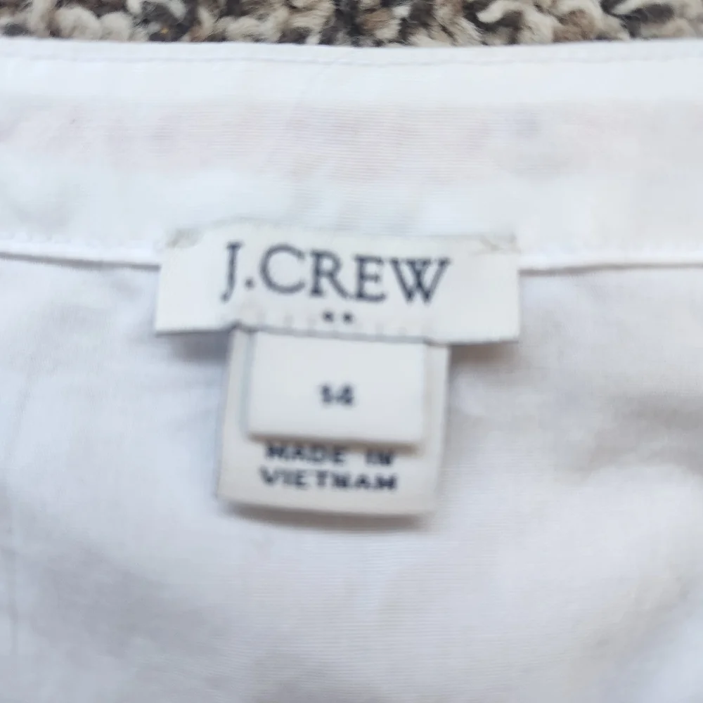 J. Crew White Sleeveless Embroidered Tassel Top with Pink and Orange Accents - Picture 3 of 8